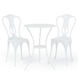vidaXL Set da Bar 3 pz in Alluminio Pressofuso Bianco