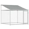 vidaXL Gabbia Cani con Tetto e Porte Grigia 8x2x2 m in Acciaio Zincato