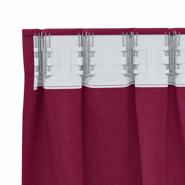 vidaXL Tende Blackout con Anelli 2 pcs Rosso Vino 175 x 140 cm