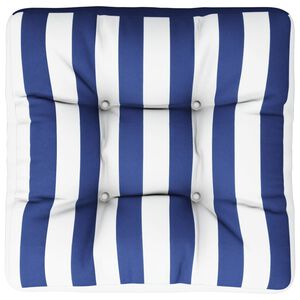 vidaXL Cuscino per Pallet Strisce Bianche e Blu 50x50x12 cm in Tessuto