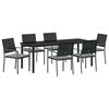 vidaXL Set da Pranzo per Giardino 7 pcs Nero e Grigio Chiaro