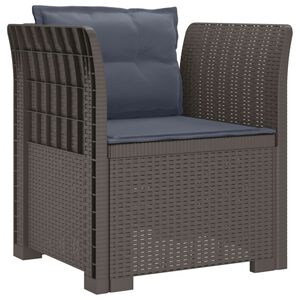 vidaXL Poltrona a 1 Posto con Cuscini Aspetto Rattan PP Grigio Chiaro