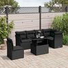 vidaXL Set Divani da Giardino con Cuscini 7pz Nero Polyrattan