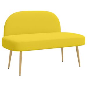 vidaXL Panchina imbottita con schienale Giallo chiaro 110 x 60 x 76 cm