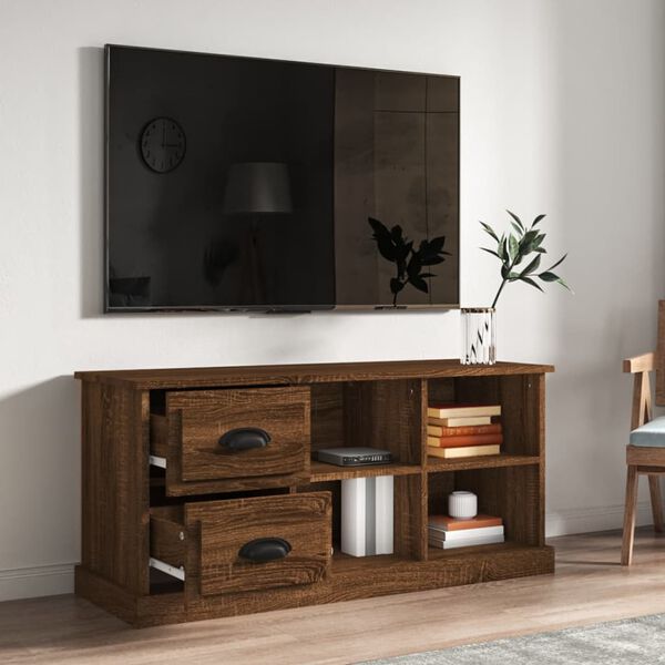 vidaXL Mobile TV Rovere Marrone 102x35,5x47,5 cm in Legno Multistrato