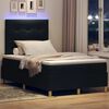 vidaXL Letto a Sorgente LED con materasso Nero 120 x 200 cm Tessuto