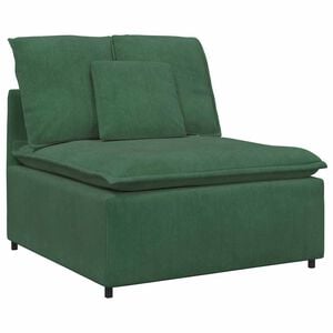 vidaXL Modulo Centrale Divano Modulare con Cuscini Verde Scuro 100cm
