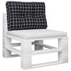 vidaXL Cuscino per Pallet Motivo a Quadri Nero 50x40x12 cm in Tessuto
