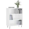 vidaXL Libreria Bianco Lucido 69,5x32,5x90 cm in Legno Multistrato