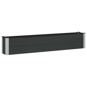 vidaXL Letto rialzato da giardino Nero 200 x 30 x 36 cm