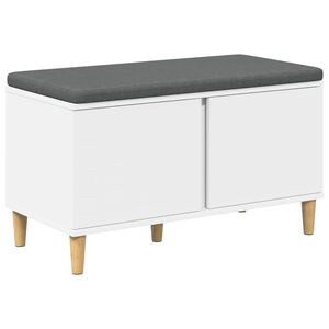 vidaXL Panca per ingresso con cuscino con porta Bianco 80 x 38 x 46 cm