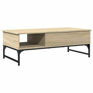 vidaXL Tavolino Salotto Rovere Sonoma 100x50x35 cm Multistrato Metallo