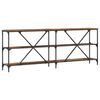 vidaXL Tavolo consolle con lo scaffale Legno vecchio 200 x 30 x 75 cm