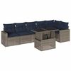 vidaXL Set Divani da Giardino 7 pz con Cuscini Grigio in Polyrattan
