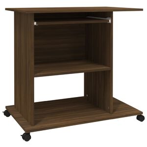 vidaXL Scrivania Computer Rovere Marrone 80x50x75 cm Legno Multistrato