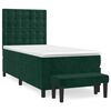 vidaXL Giroletto a Molle con Materasso Verde Scuro 100x200 cm Velluto