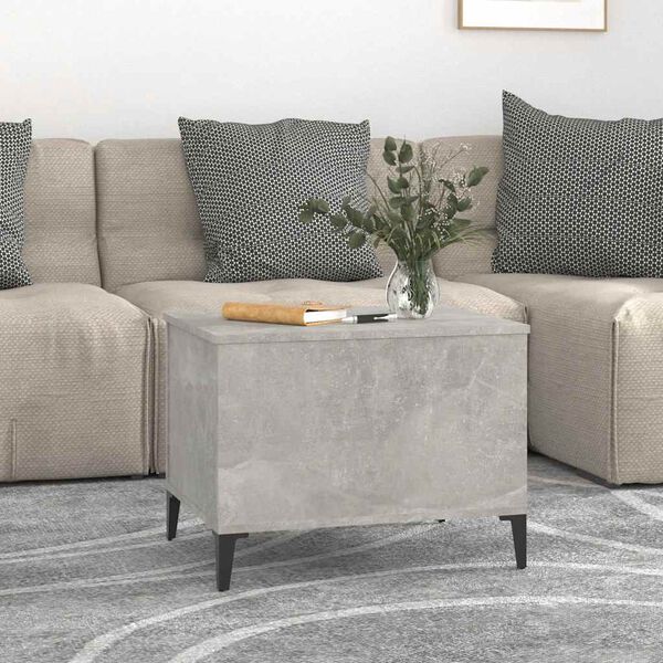 vidaXL Tavolino Salotto Grigio Cemento 60x44,5x45 cm Legno Multistrato