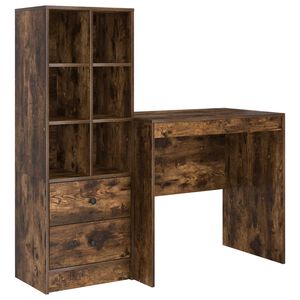 vidaXL Scrivania Rovere fum&eacute; 125,5 x 50 x 127 cm 2 pz