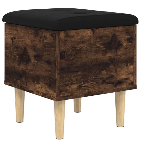 vidaXL Panca Portaoggetti Rovere Fumo 42x42x46 cm Legno Multistrato