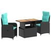 vidaXL Set da pranzo per esterni 3 pcs polyrattan