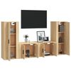 vidaXL Set di Mobili Porta TV 4 pz Rovere Sonoma in Legno Multistrato