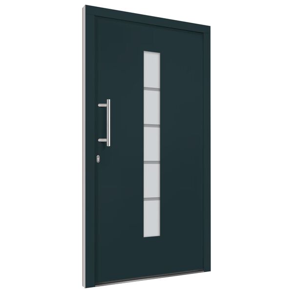 vidaXL Porta d'Ingresso in Alluminio e PVC Antracite 100x210 cm