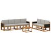 vidaXL Set di divani da esterno 7 pz 7-Posti Naturale e Grigio Chiaro
