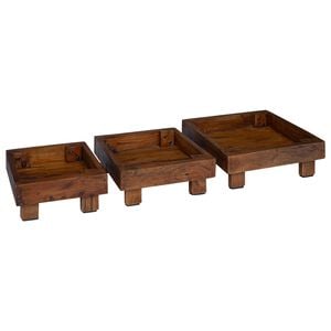 vidaXL Supporto per piante 3 pz Marrone 35 x 35 x 12 cm