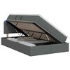 vidaXL Letto con contenitore LED e materasso Grigio Scuro 120 x 190 cm
