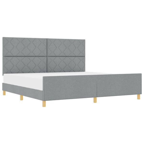 vidaXL Struttura del letto Grigio chiaro 200 x 200 cm Tessuto