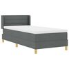 vidaXL <strong>Letto a Molle< / strong> Grigio scuro 90 x 200 cm Tessuto