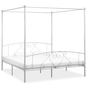vidaXL Giroletto Baldacchino senza Materasso Bianco 180x200 cm Metallo
