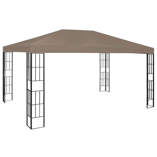 vidaXL Gazebo con Luci a Stringa LED 4x3 m Grigio Talpa