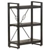 vidaXL Libreria a 3 Ripiani 60x30x80cm Nero in Legno Massello di Mango