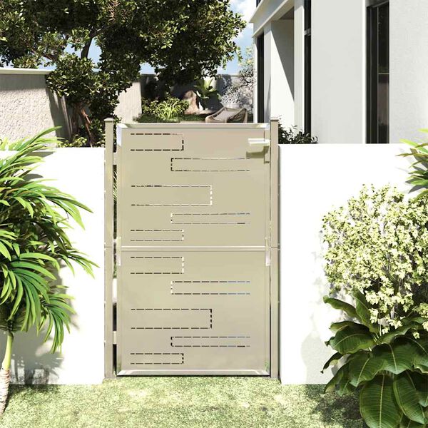 vidaXL Cancello da giardino 100x145 cm in acciaio inox