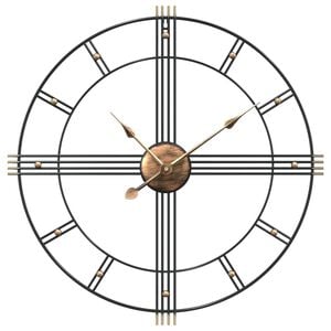 vidaXL Orologio da Parete Nero &Oslash;60 cm in Ferro