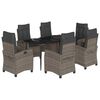 vidaXL Set da Pranzo da Giardino 7 pz con Cuscini in Polyrattan Grigio
