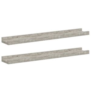 vidaXL Mensole da Parete 2 pz Grigio Cemento 60x9x3 cm