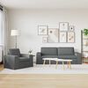 vidaXL Divano 2 pcs Grigio scuro 182 x 80 x 82 cm Tessuto