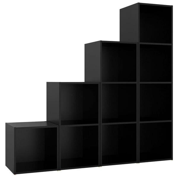 vidaXL Set Mobile TV 4 pz Nero in Legno Multistrato