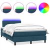 vidaXL Letto a Molle con Materasso e LED Blu Scuro 120x210 cm in Velluto