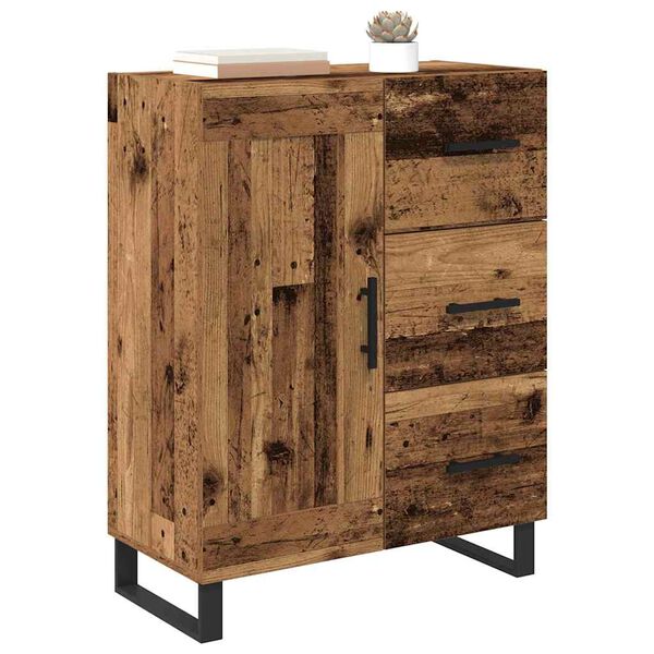 vidaXL Credenza con cassetto Legno vecchio 69,5 x 34 x 90 cm