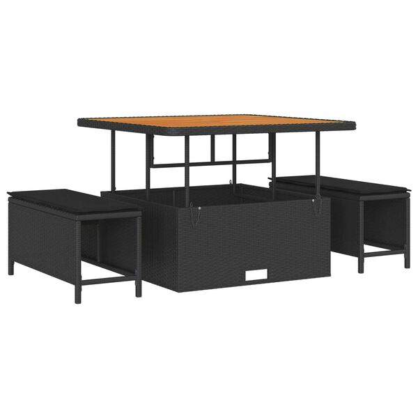 vidaXL Set Divano da Giardino con cuscino con cuscino 12 pcs Nero