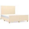 vidaXL Giroletto senza Materasso Crema 140x200 cm in Tessuto
