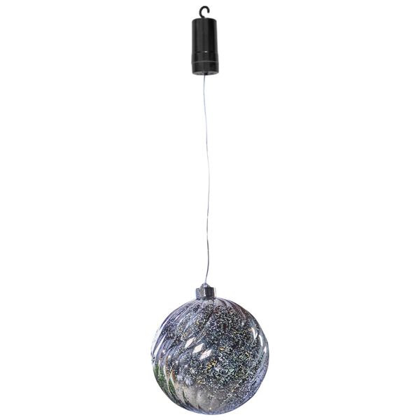 Luxform Lampada Sospesa a LED a Batteria Ball Swirl Argento