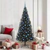 vidaXL Albero di Natale con 300 LED con supporto Nero 180 cm PVC