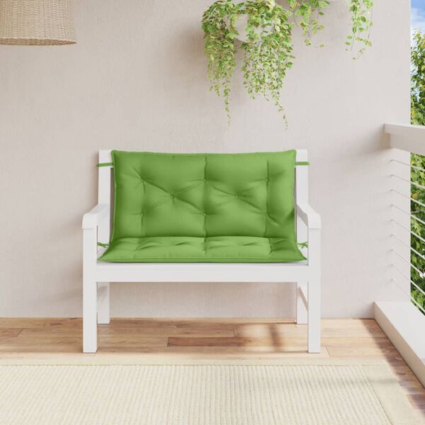 vidaXL Cuscini Panca Giardino 2pz Verde Mélange 100x50x7cm Tessuto