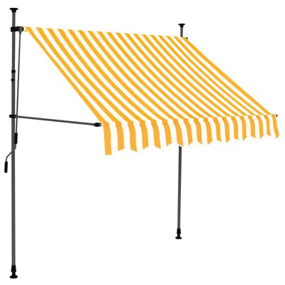 vidaXL Tenda da Sole Retrattile Manuale LED 200 cm Bianca e Arancione