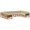 vidaXL Set di divani da esterno 9 pz Naturale e Beige