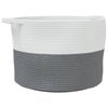vidaXL Cesto per Biancheria Grigio e Bianco &Oslash;55x36 cm in Cotone